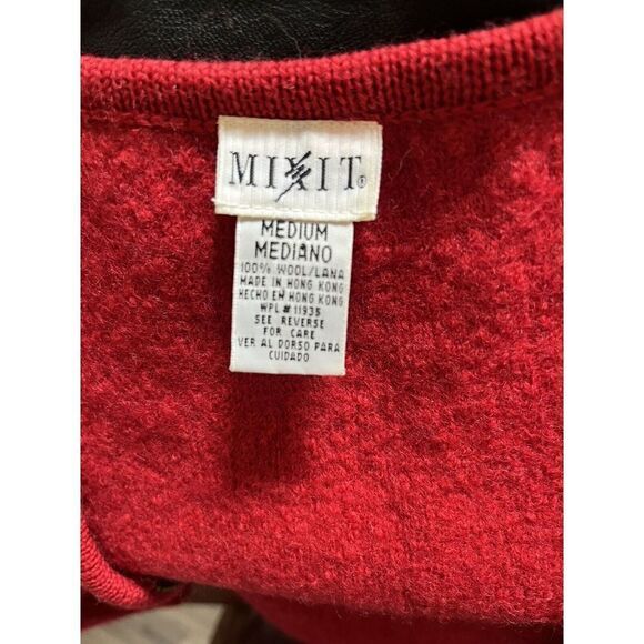 Vintage Mix It Pure Wool Red Zip Front Vest W/pockets Size M - Picture 10 of 11
